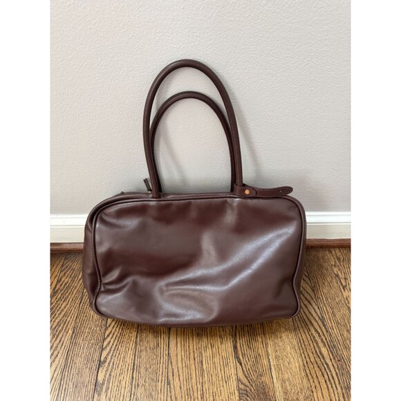 Miu Miu Beau Logo-Debossed Leather Bag Coffee Brown - Picture 5 of 10